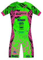 Strive Omni GoFierce Aero Pro-Edition Short Sleeve 1 Piece (Green/Pink) - Image 3