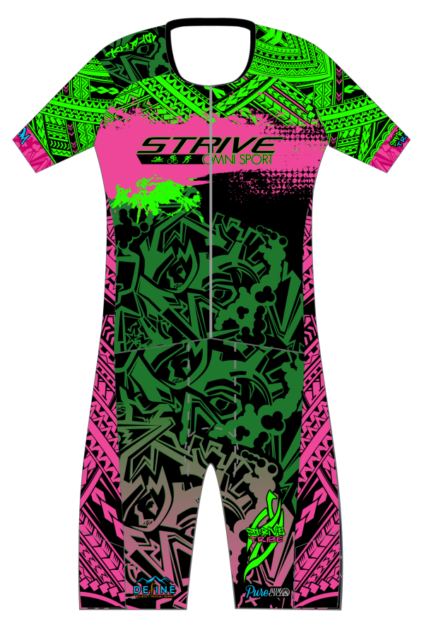 Strive Omni GoFierce Aero Pro-Edition Short Sleeve 1 Piece (Black/Pink) - Image 1