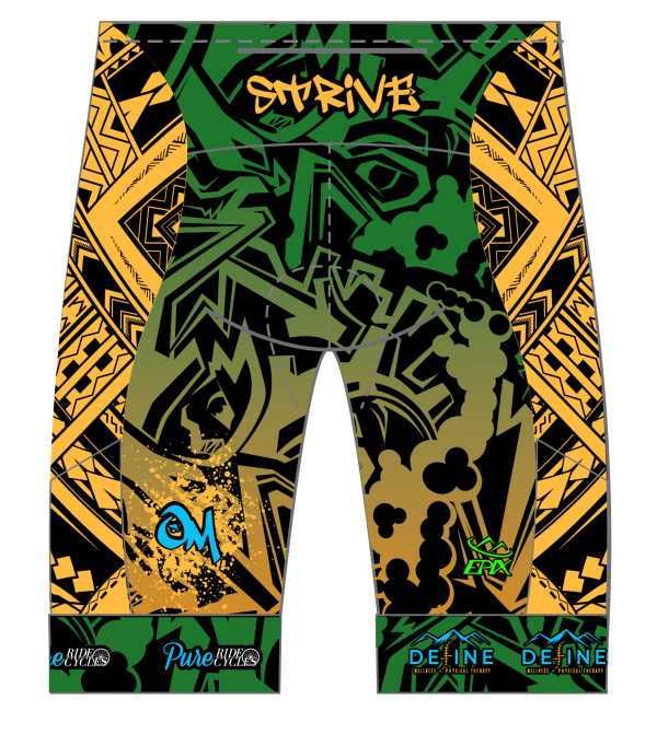 Strive Omni GoFierce Tri Shorts (Black/Orange) - Image 2
