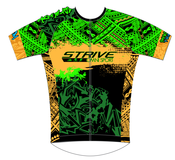 Strive Omni GoFierce Pro-Edition Tri Jersey (Black/Orange) - Image 1