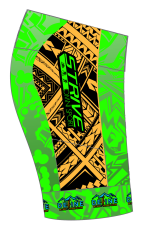 Strive Omni GoFierce Tri Shorts (Green/Orange) - Image 3