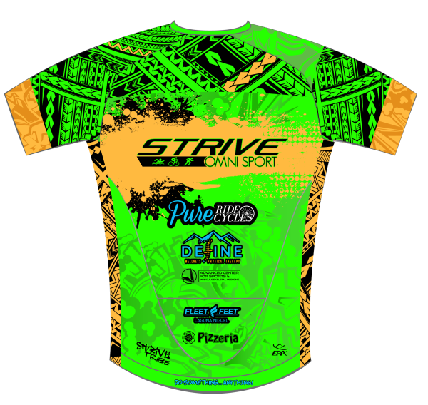 Strive Omni GoFierce Pro-Edition Tri Jersey (Green/Orange) - Image 2