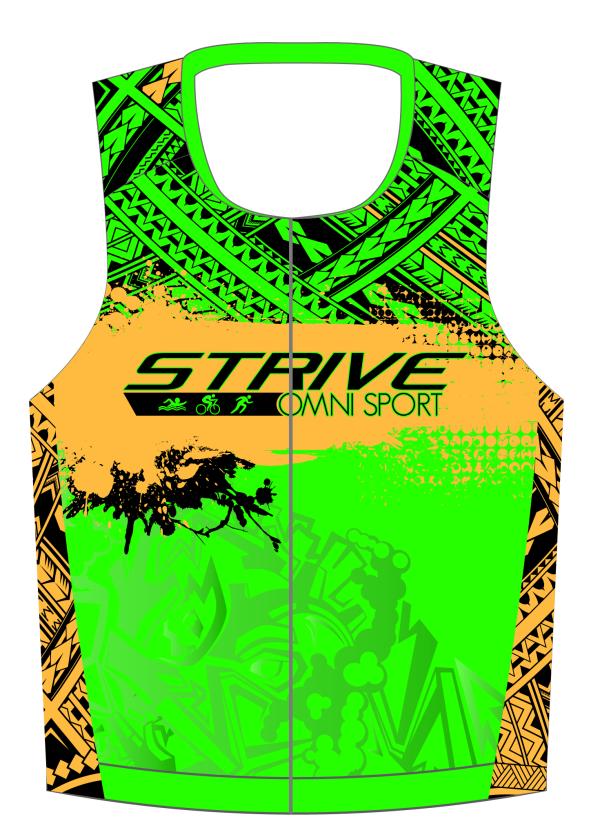 Strive Omni GoFierce Tri Top (Sleeveless) (Green/Orange) - Image 1