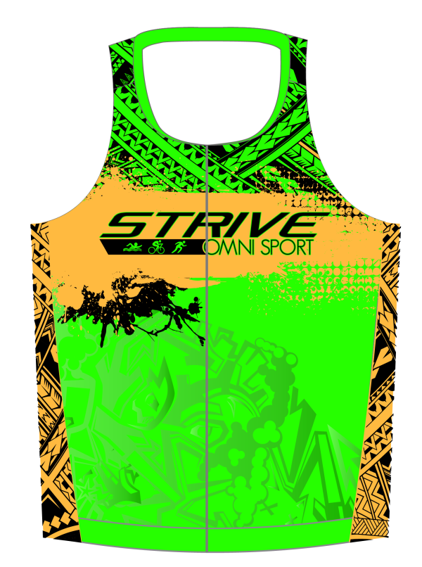 Strive Omni GoFierce Tri Top (Sleeveless) (Green/Orange) - Image 3