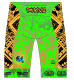 Strive Omni GoFierce Tri Shorts (Green/Orange) - Image 2