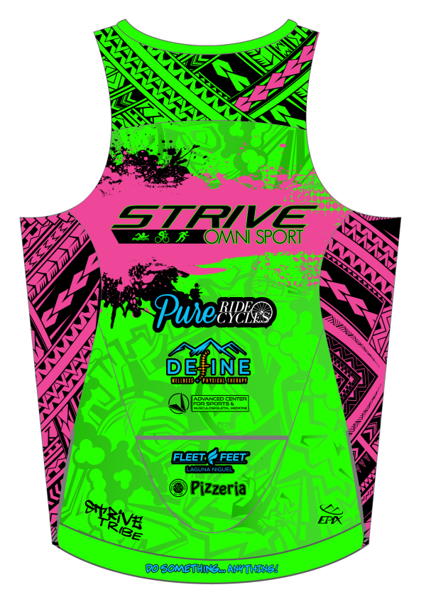 Strive Omni GoFierce Tri Top (Sleeveless) (Green/Pink) - Image 3