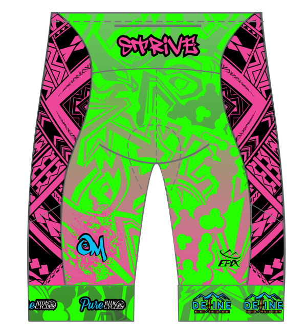 Strive Omni GoFierce Tri Shorts (Green/Pink) - Image 5