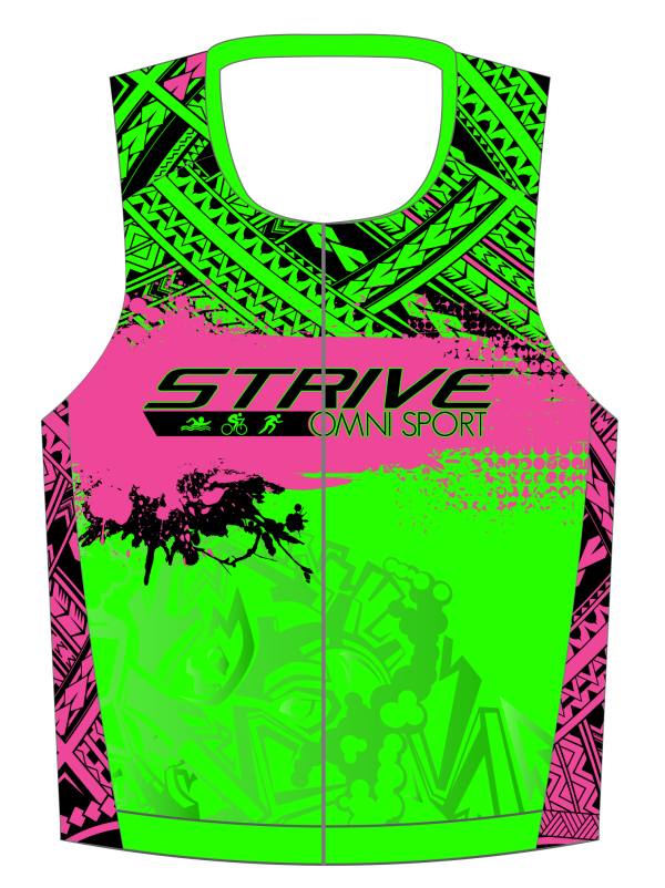 Strive Omni GoFierce Tri Top (Sleeveless) (Green/Pink) - Image 1