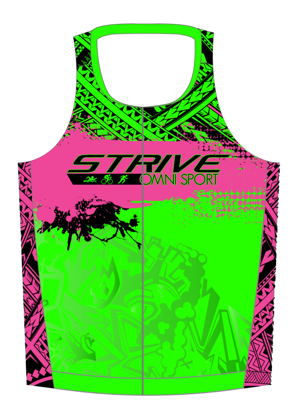 Strive Omni GoFierce Tri Top (Sleeveless) (Green/Pink) - Image 2