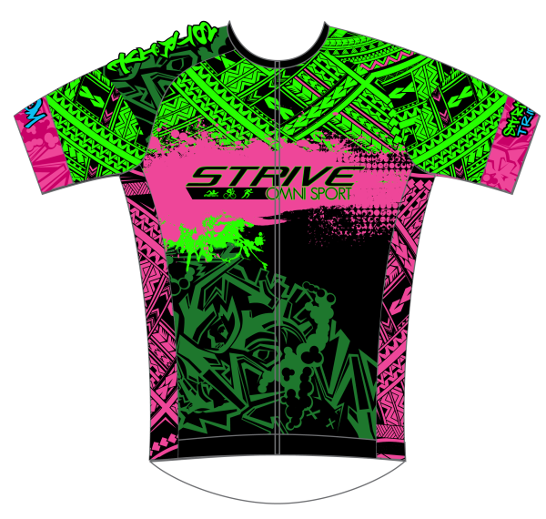Strive Omni GoFierce Pro-Edition Tri Jersey (Black/Pink) - Image 1