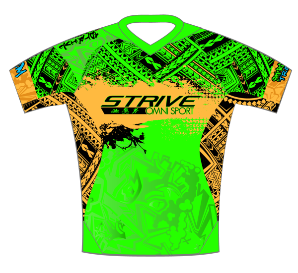 Strive Omni GoFierce Running Tee (Green/Orange) - Image 4