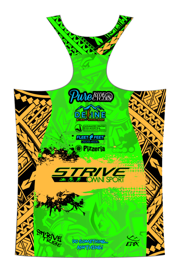 Strive Omni GoFierce Running Singlet (Green/Orange) - Image 2