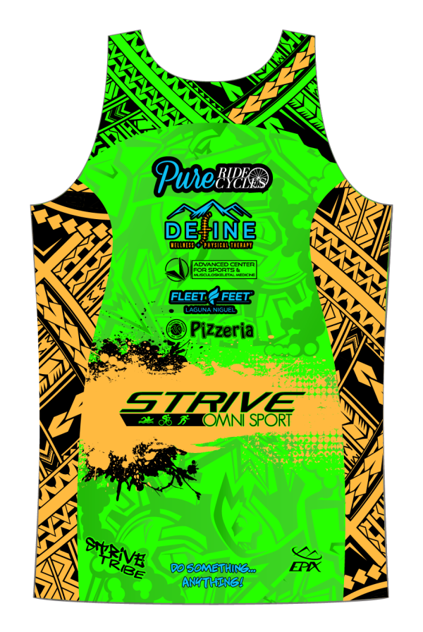 Strive Omni GoFierce Running Singlet (Green/Orange) - Image 4