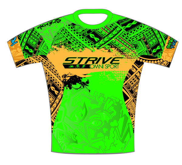 Strive Omni GoFierce Running Tee (Green/Orange) - Image 1