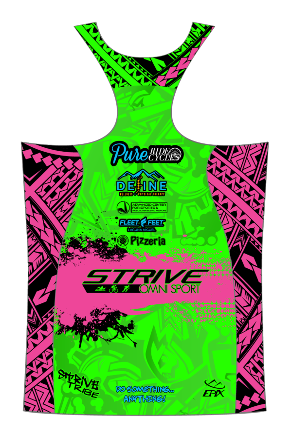Strive Omni GoFierce Running Singlet (Green/Pink) - Image 4