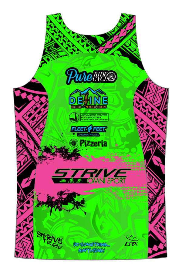 Strive Omni GoFierce Running Singlet (Green/Pink) - Image 3