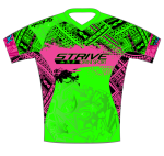 Strive Omni GoFierce Running Tee (Green/Pink) - Image 4