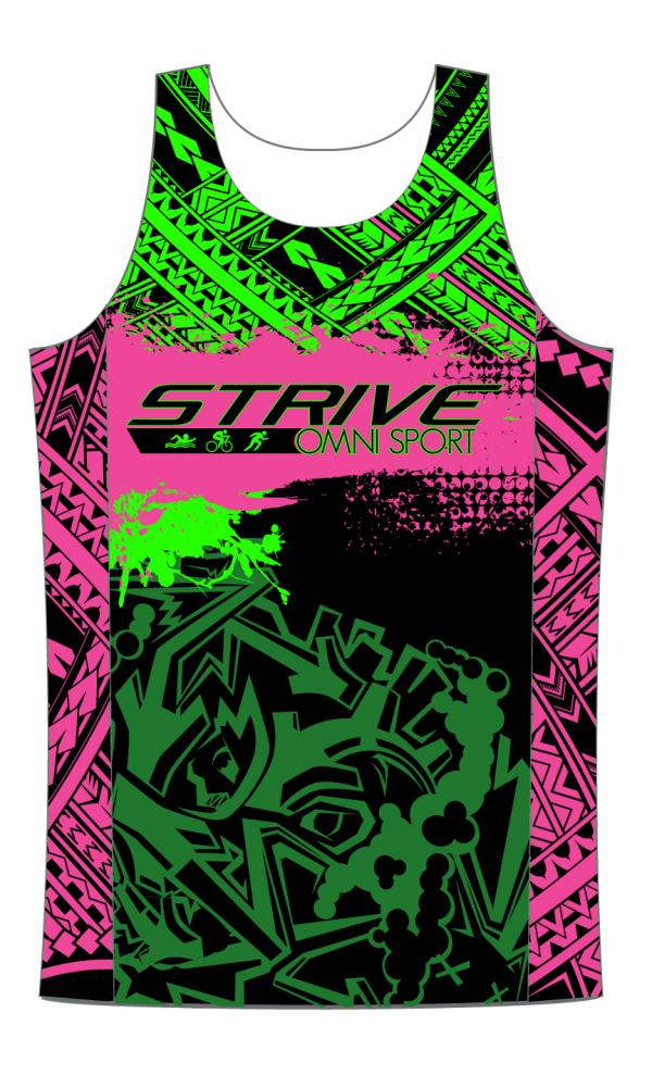 Strive Omni GoFierce Running Singlet (Black/Pink) - Image 1
