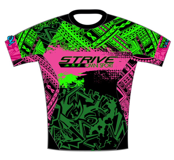 Strive Omni GoFierce Running Tee (Black/Pink) - Image 1