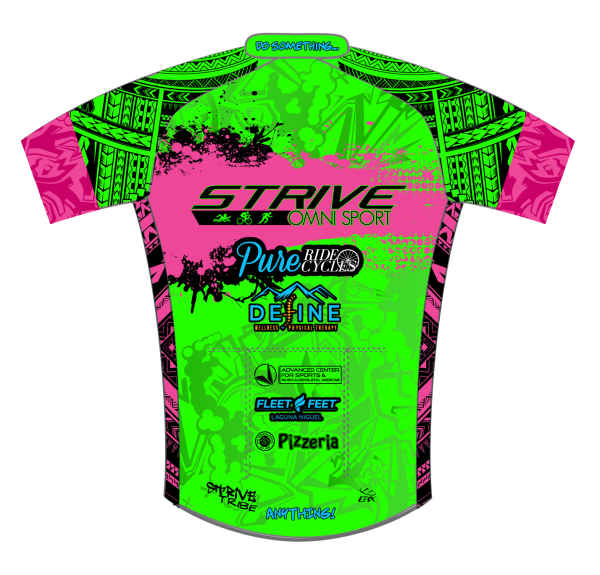 Strive Omni Performance Short Sleeve Cycling Jersey (Green/Pink) - Image 2
