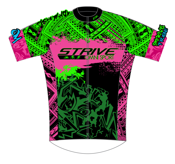 Strive Omni Performance Short Sleeve Cycling Jersey (Black/Pink) - Image 1