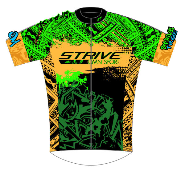 Strive Omni Performance Short Sleeve Cycling Jersey (Black/Orange) - Image 1