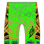 Strive Omni Men's/Women's GoFierce Cycling Shorts (Waistband) (Green/Orange)